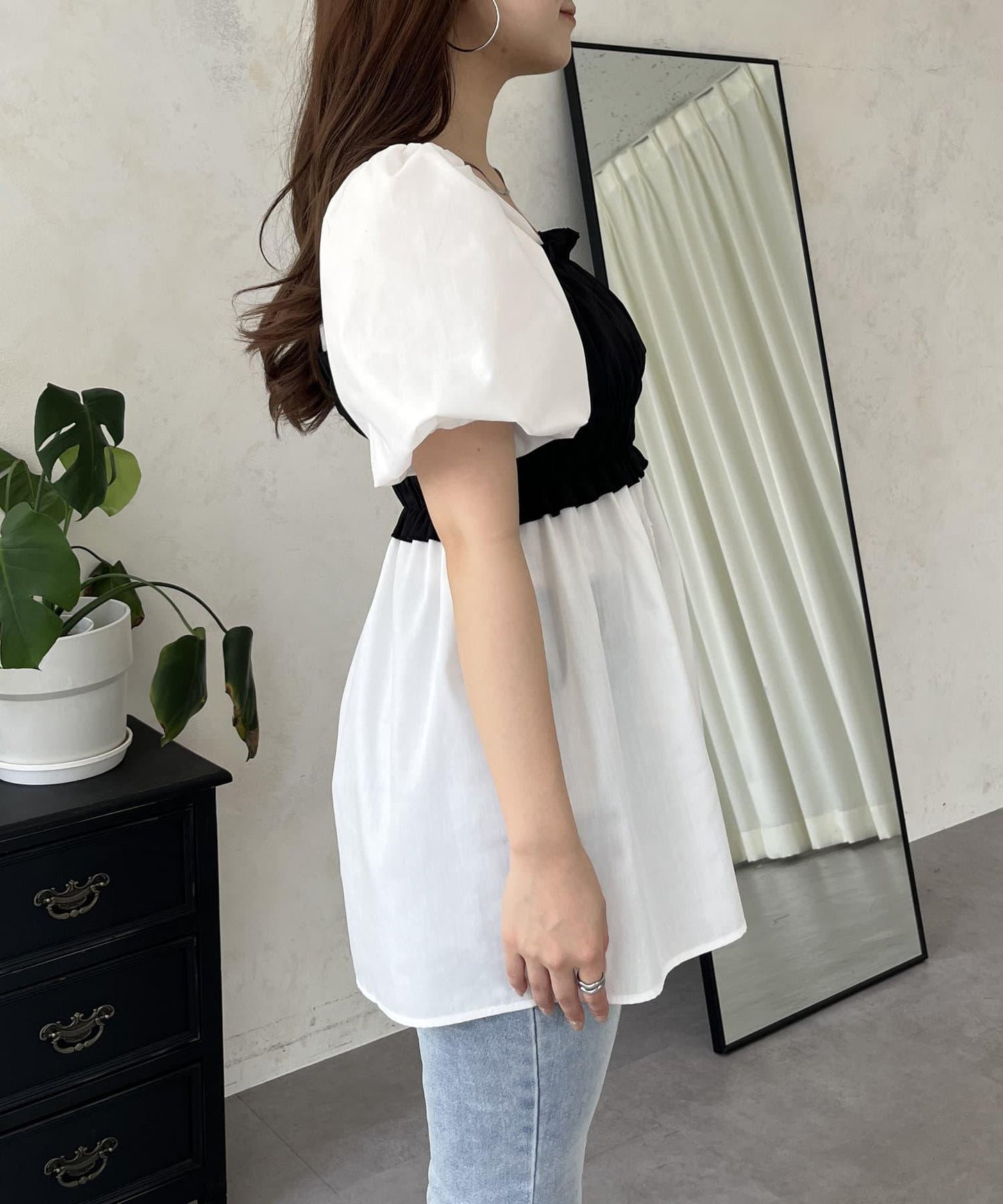 荷葉邊背心對接荷葉邊連衣裙上衣