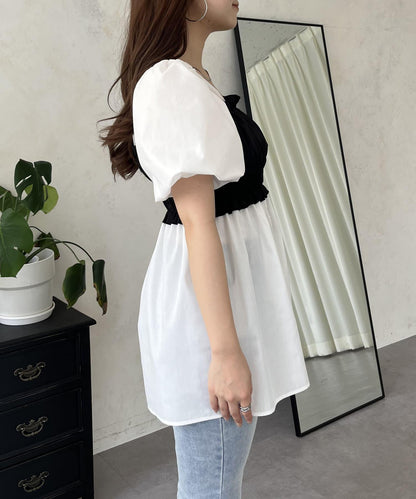 荷葉邊背心對接荷葉邊連衣裙上衣