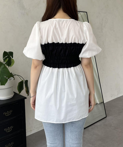 荷葉邊背心對接荷葉邊連衣裙上衣