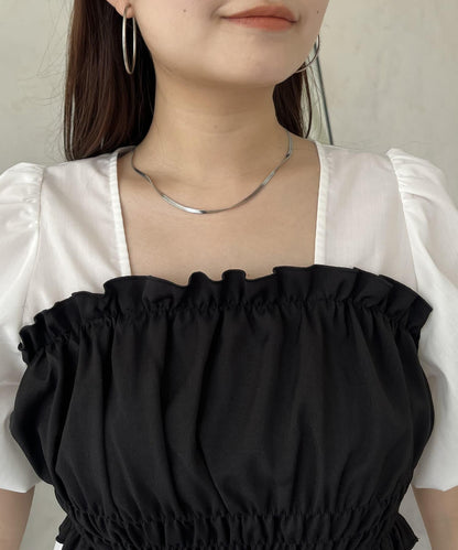 荷葉邊背心對接荷葉邊連衣裙上衣