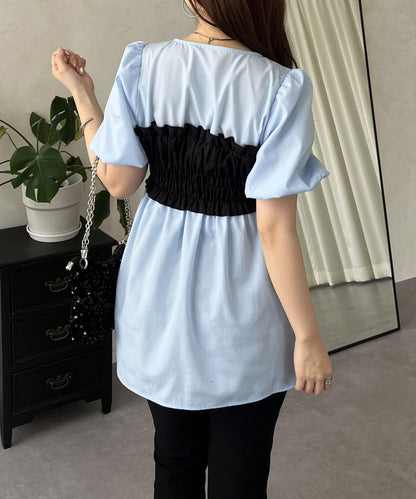 荷葉邊背心對接荷葉邊連衣裙上衣