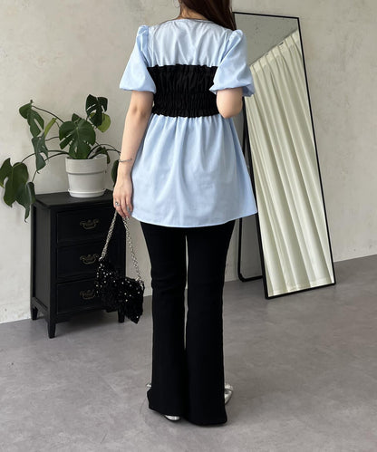 荷葉邊背心對接荷葉邊連衣裙上衣