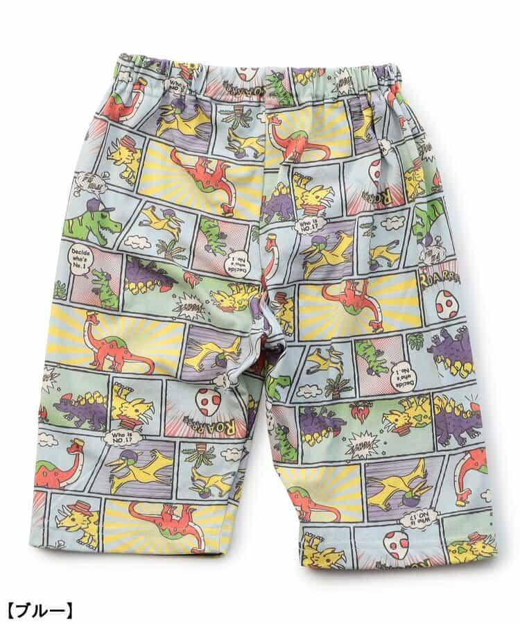 前開涼爽睡衣 恐龍漫畫圖案_接觸冷感