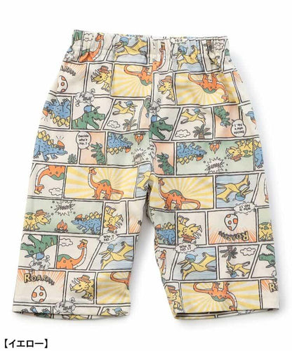 前開涼爽睡衣 恐龍漫畫圖案_接觸冷感