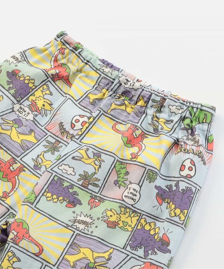 前開涼爽睡衣 恐龍漫畫圖案_接觸冷感