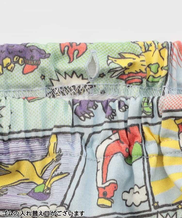 前開涼爽睡衣 恐龍漫畫圖案_接觸冷感