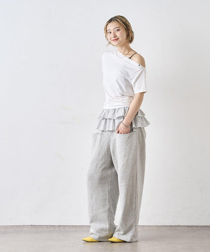 獨一無二單肩裝飾釘珠短袖T恤