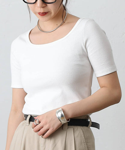 【基礎款】方領針織半袖套頭衫