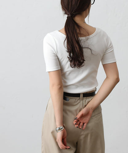 【基礎款】方領針織半袖套頭衫