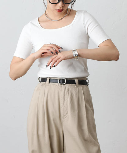 【基礎款】方領針織半袖套頭衫