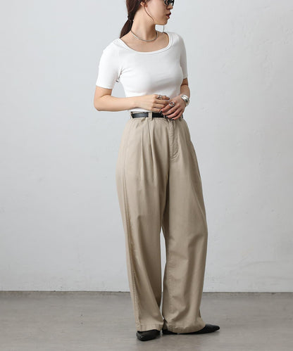 【基礎款】方領針織半袖套頭衫