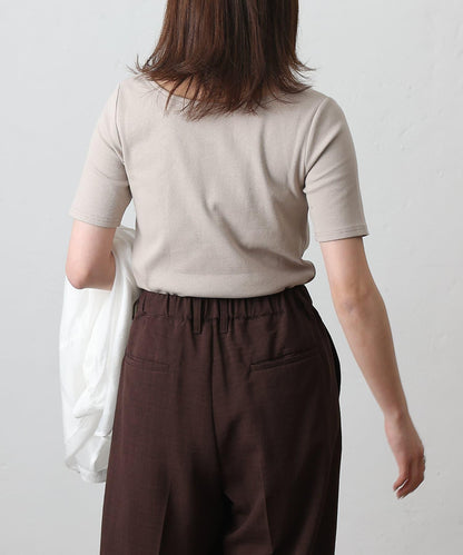 【基礎款】方領針織半袖套頭衫