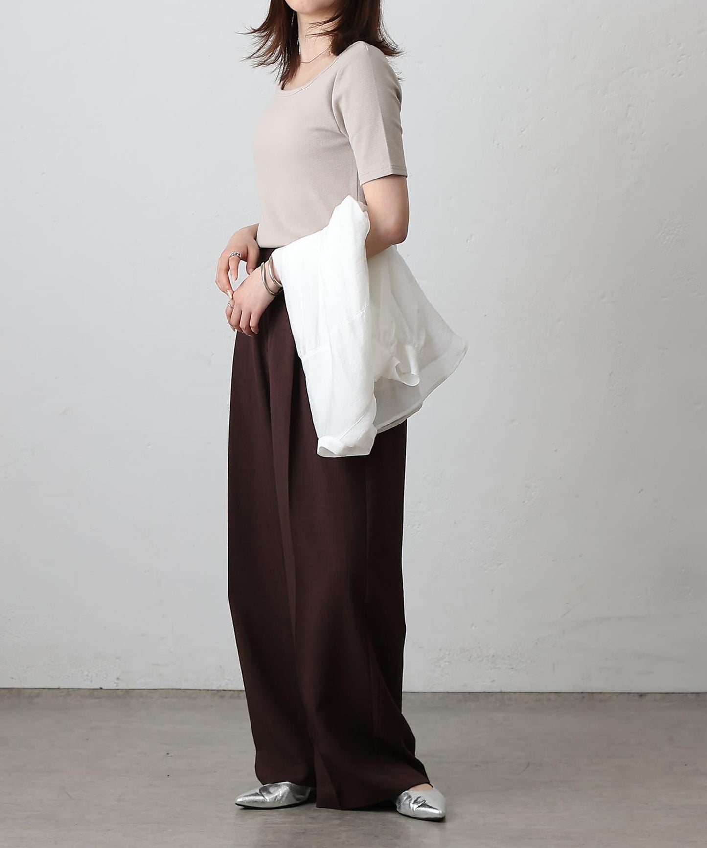 【基礎款】方領針織半袖套頭衫