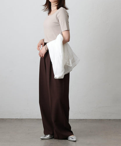 【基礎款】方領針織半袖套頭衫