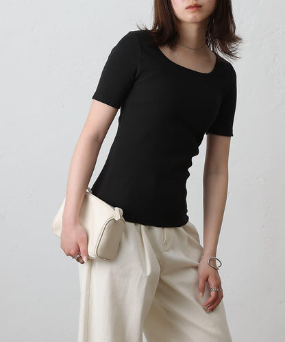 【基礎款】方領針織半袖套頭衫