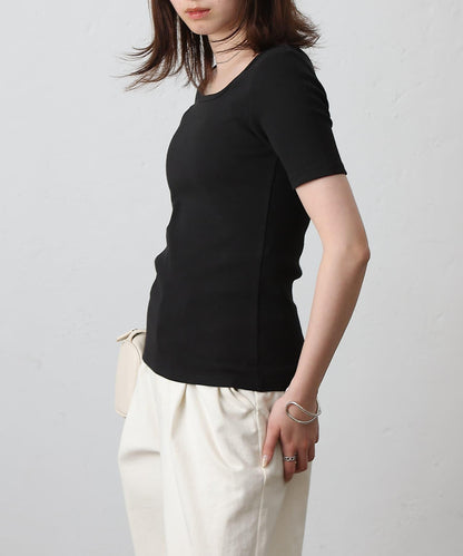 【基礎款】方領針織半袖套頭衫