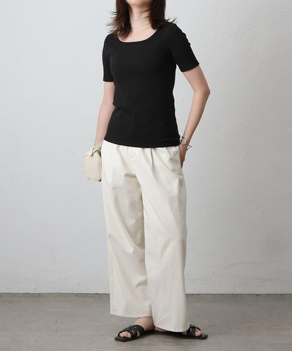 【基礎款】方領針織半袖套頭衫