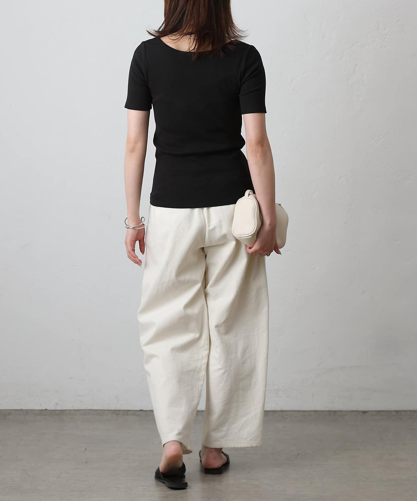 【基礎款】方領針織半袖套頭衫