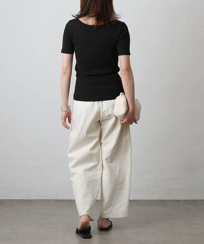 【基礎款】方領針織半袖套頭衫