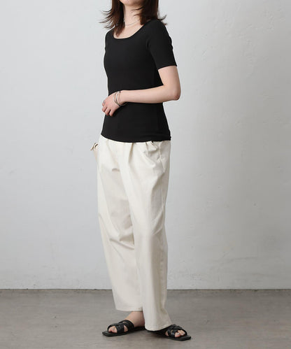 【基礎款】方領針織半袖套頭衫