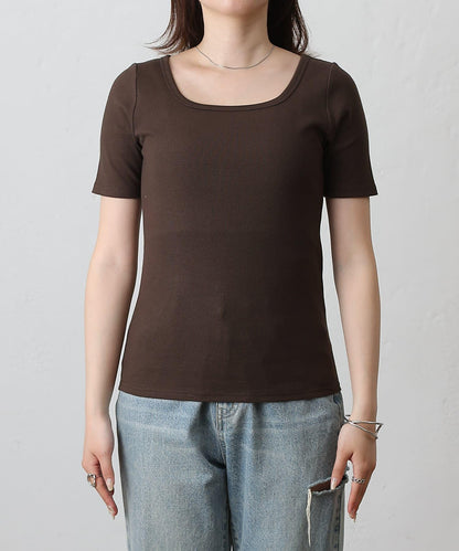 【基礎款】方領針織半袖套頭衫