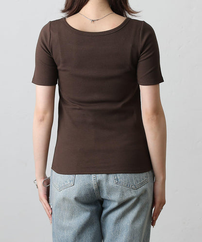 【基礎款】方領針織半袖套頭衫