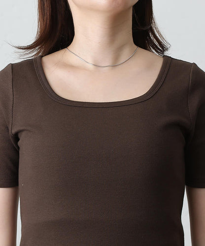 【基礎款】方領針織半袖套頭衫