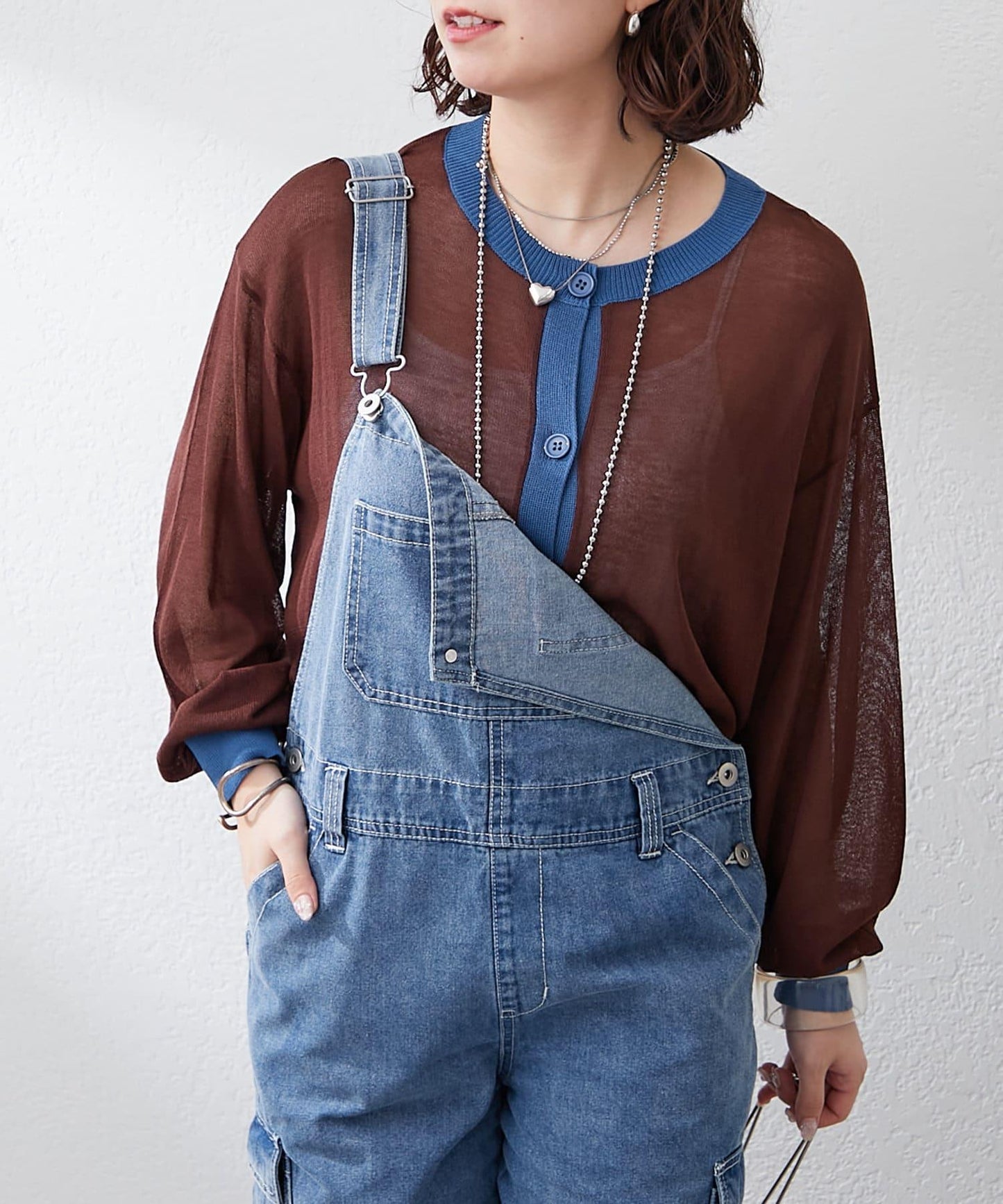 【@kana__18s精選】配色透明針織開衫