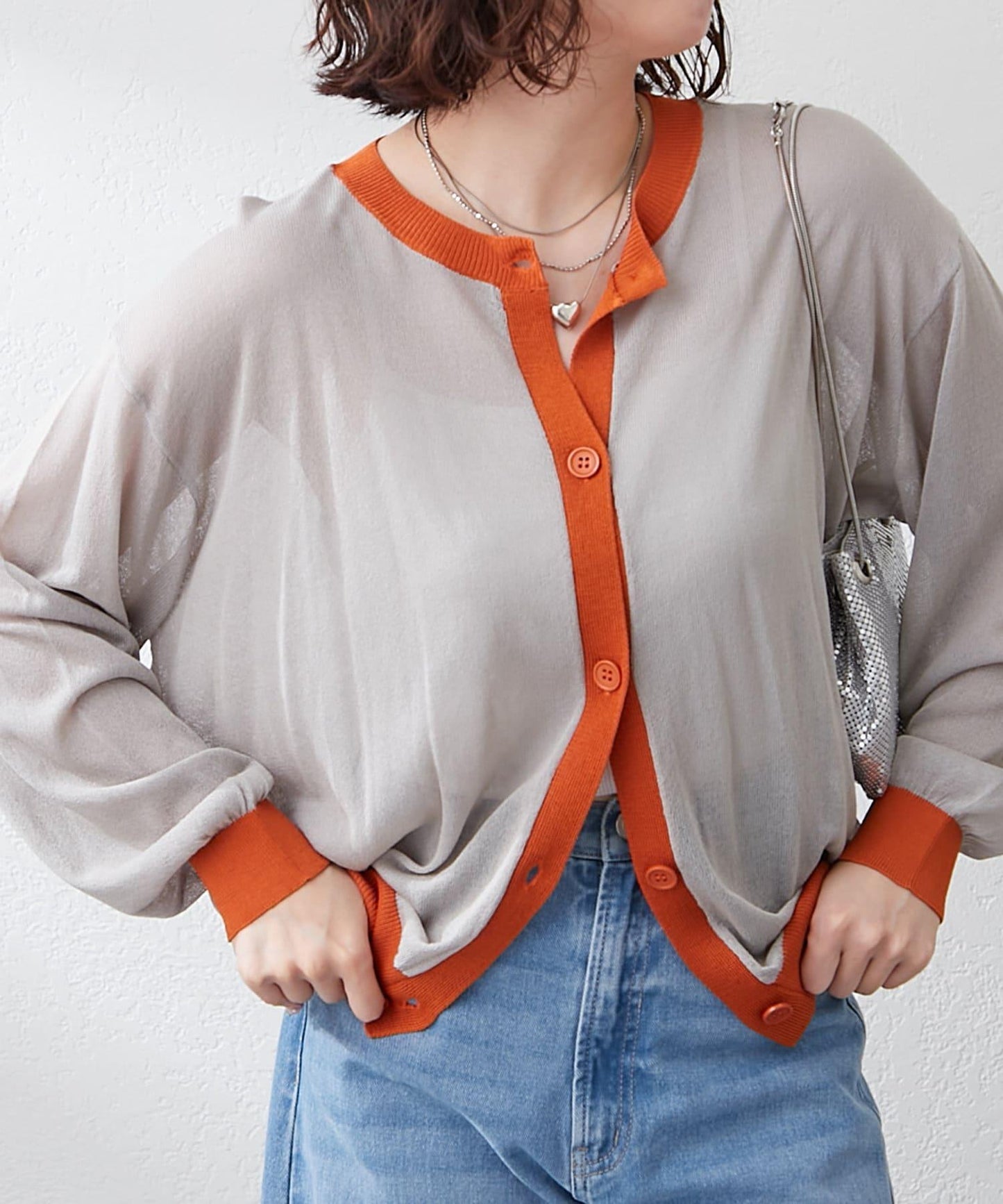 【@kana__18s精選】配色透明針織開衫