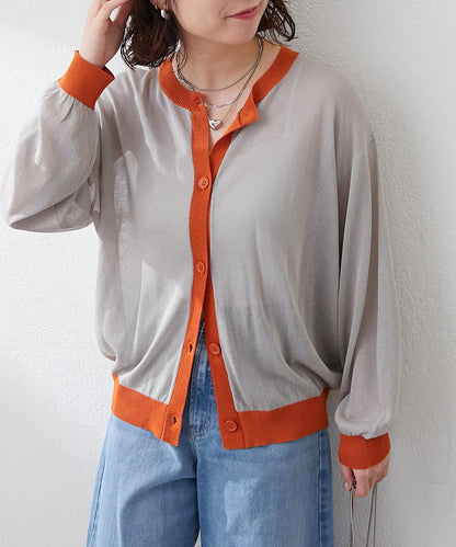 【@kana__18s精選】配色透明針織開衫