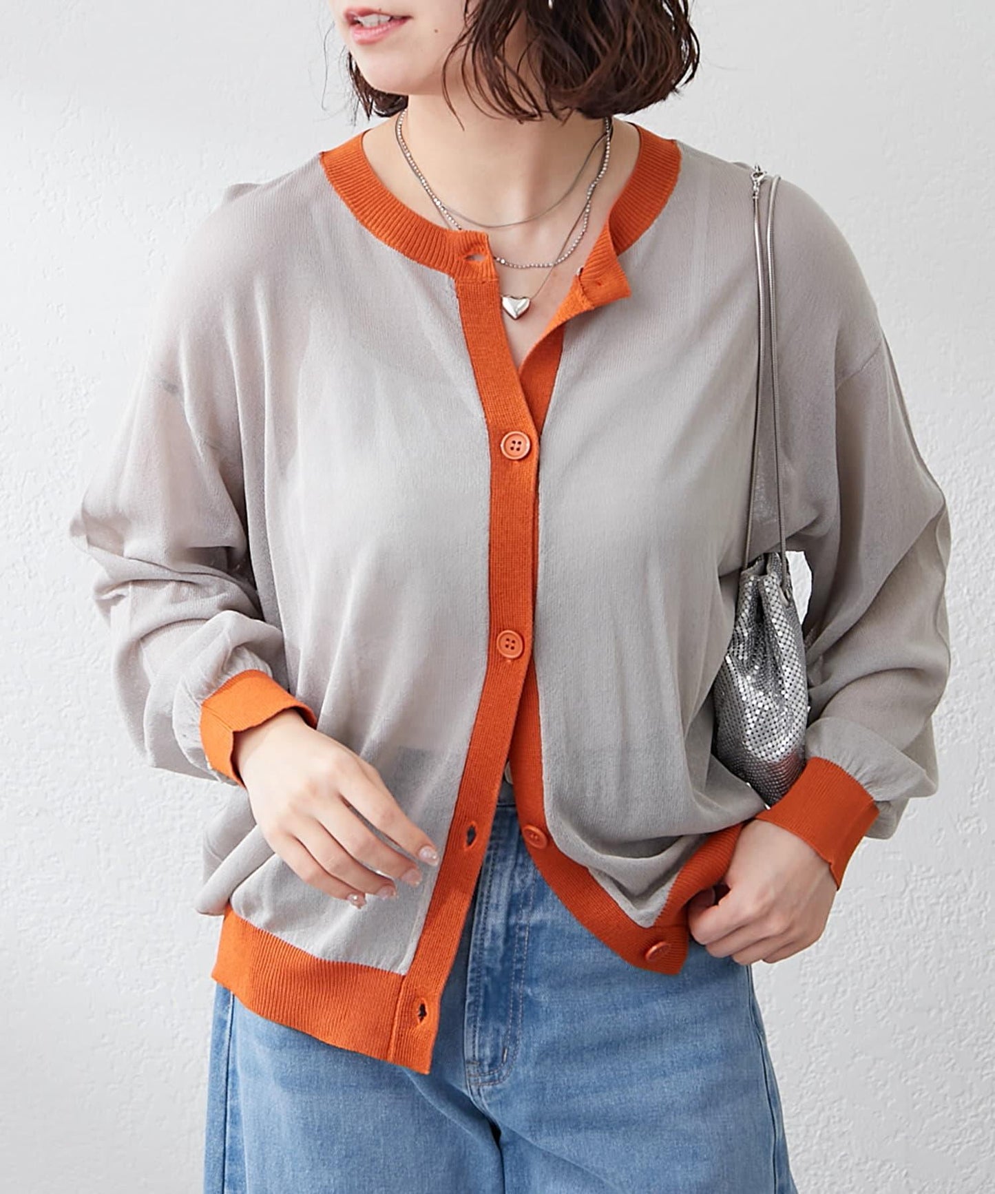 【@kana__18s精選】配色透明針織開衫