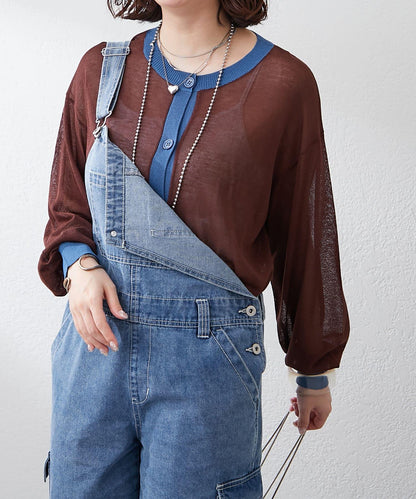 【@kana__18s精選】配色透明針織開衫