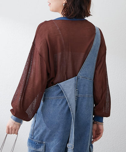 【@kana__18s精選】配色透明針織開衫