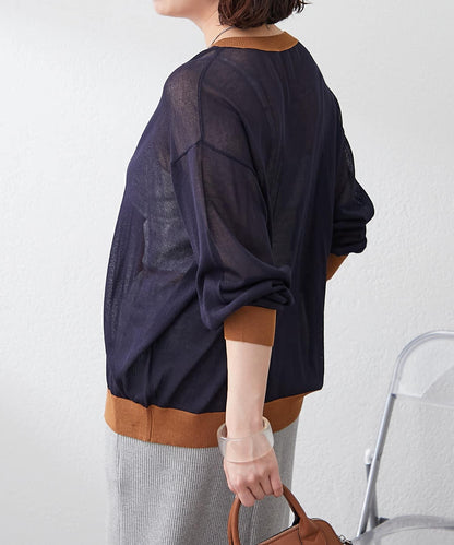 【@kana__18s精選】配色透明針織開衫