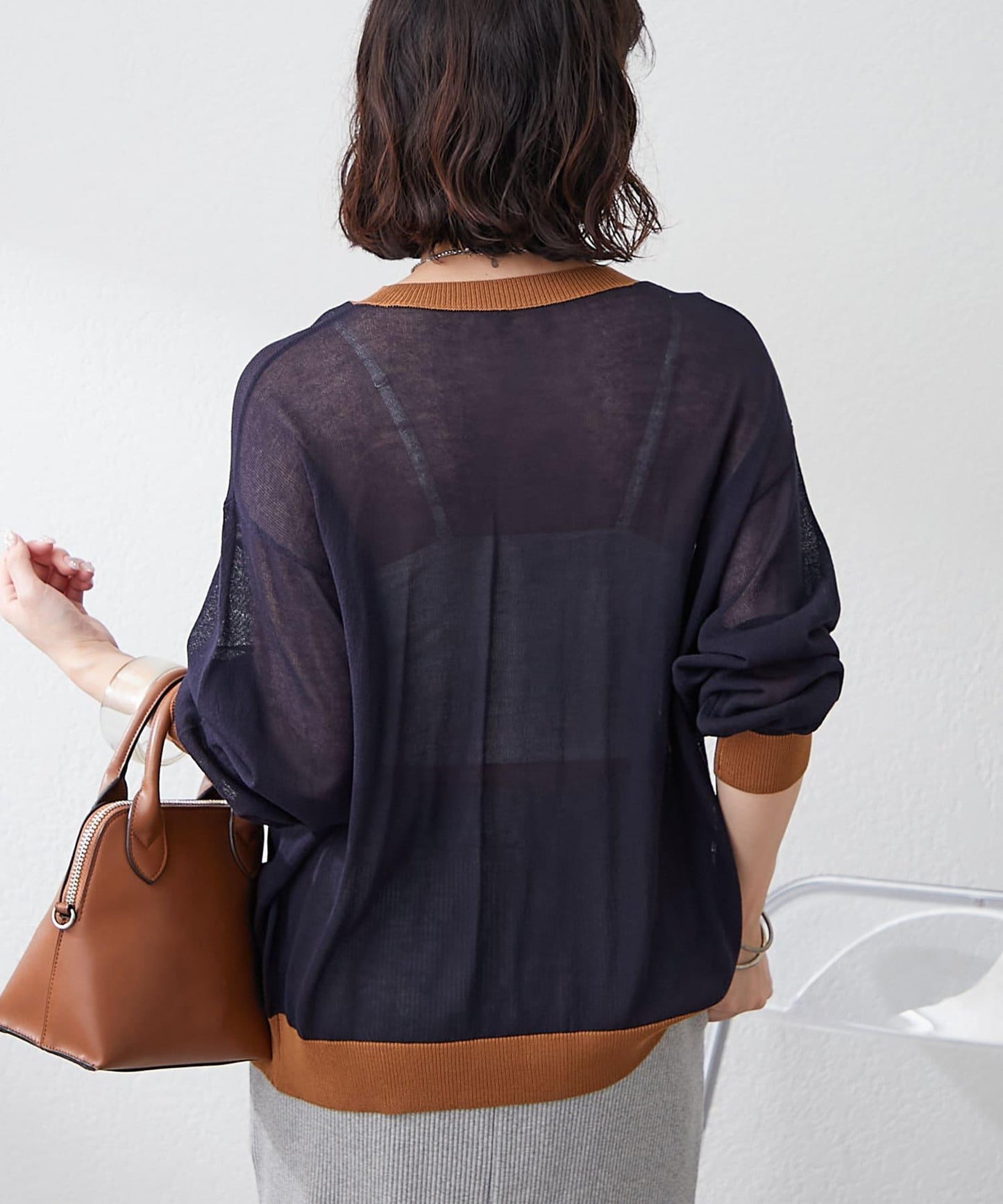 【@kana__18s精選】配色透明針織開衫