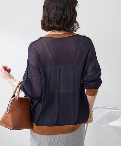 【@kana__18s精選】配色透明針織開衫