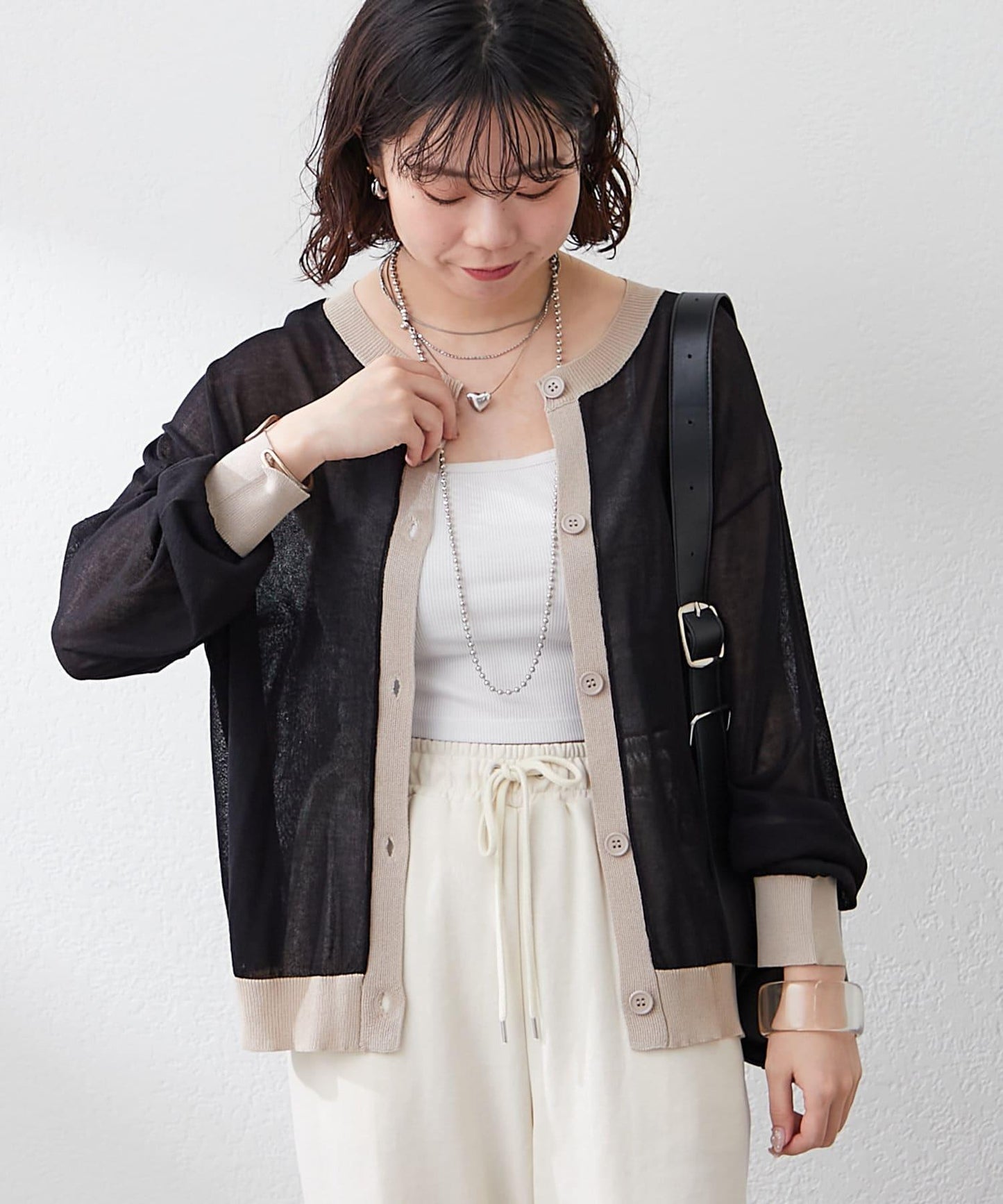 【@kana__18s精選】配色透明針織開衫