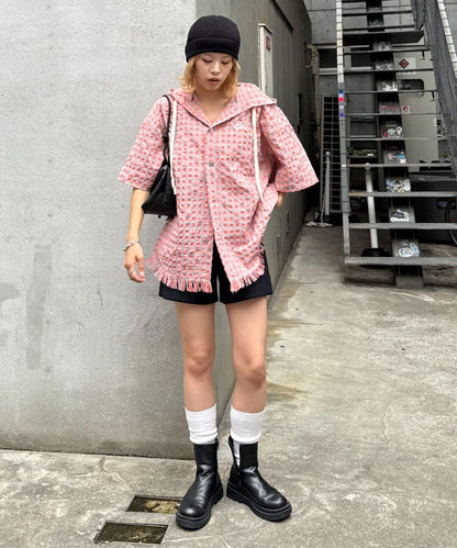 【S.G】男女通用波浪連帽襯衫
