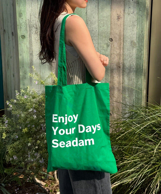 【SEADAM】〈男女通用〉信息印花手提包