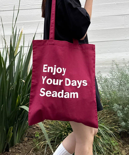 【SEADAM】〈男女通用〉信息印花手提包