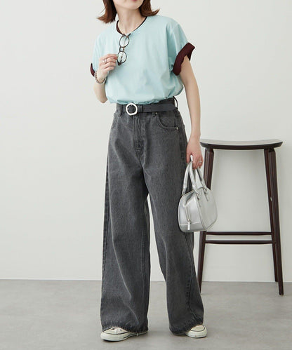 【柳樹】彩色疊層一點刺繡T恤