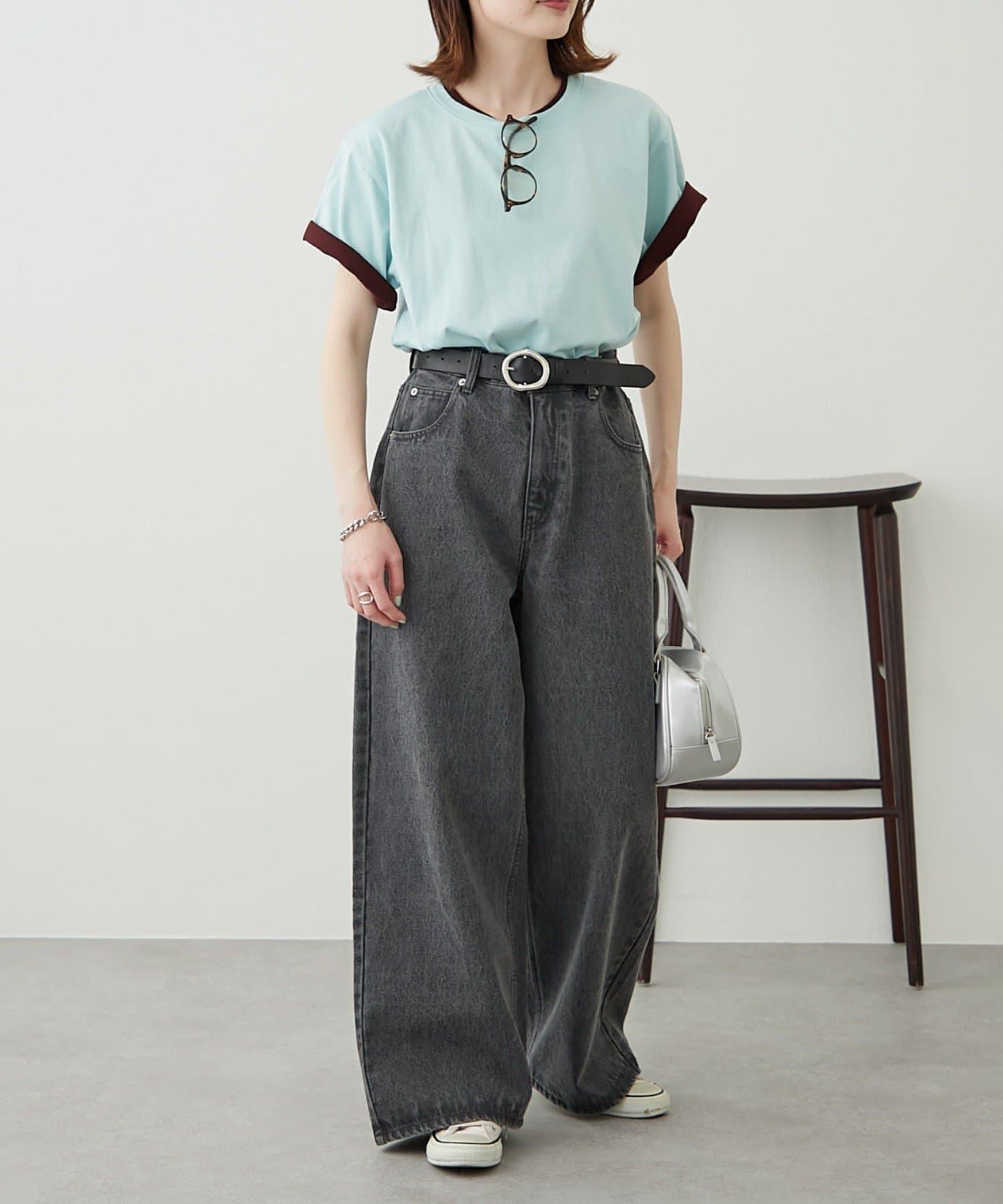 【柳樹】彩色疊層一點刺繡T恤