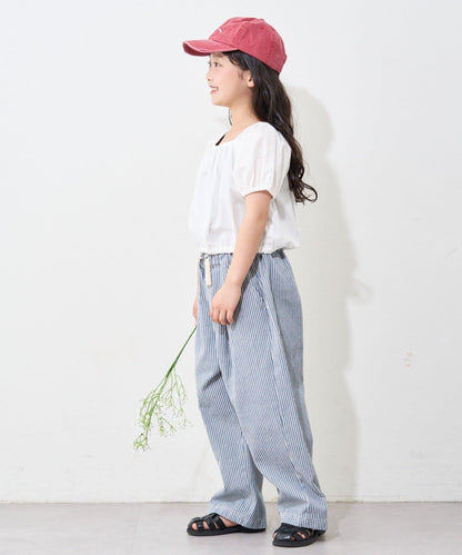 【兒童】繫帶寬鬆牛仔褲