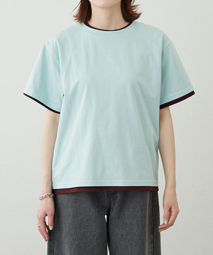 【柳樹】彩色疊層一點刺繡T恤