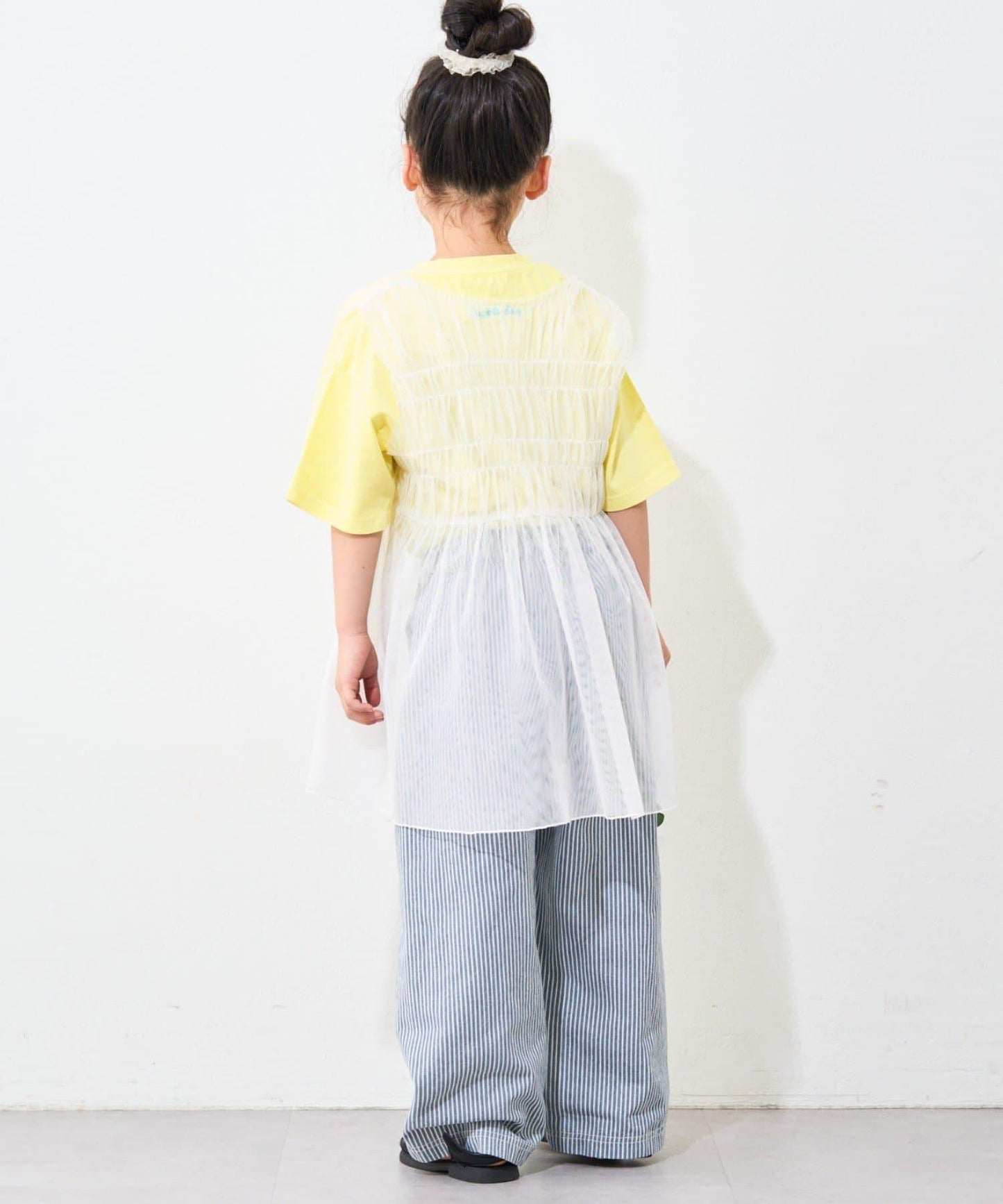 【限定】【兒童】收褶蕾絲兩穿連衣裙