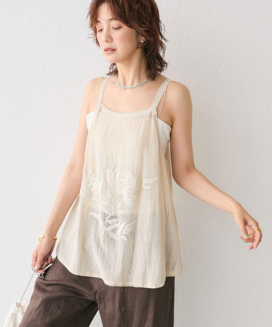 【à Nice （尼斯）】手工刺繡吊帶背心