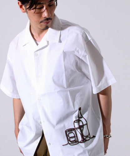 【GLOSTER】棉布洋裝 雞尾酒刺繡 開領襯衫