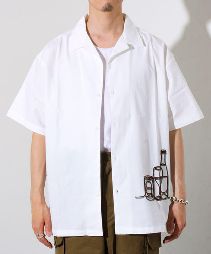 【GLOSTER】棉布洋裝 雞尾酒刺繡 開領襯衫