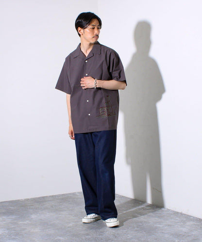 【GLOSTER】棉布洋裝 雞尾酒刺繡 開領襯衫