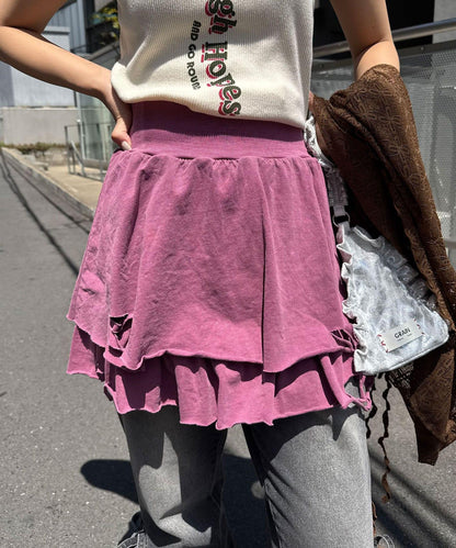 色素沉著損傷層疊迷你裙